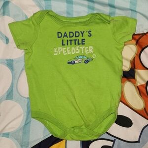 Green Baby Onesie with Car Print